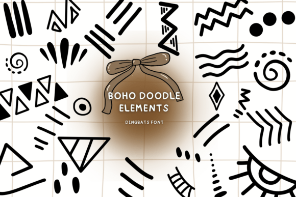 Boho Doodle Elements: A Hand-Drawn Typeface for Editorial Design