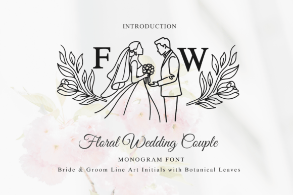Floral Wedding Couple Font Review