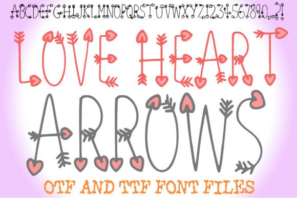 Love Heart Arrows Font for Romantic Web Design