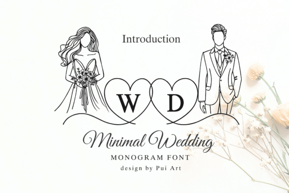 Minimal Wedding Monogram Font