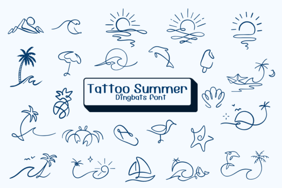 Tattoo Summer Font: A Relaxed Dingbats Typeface for Small Business Branding