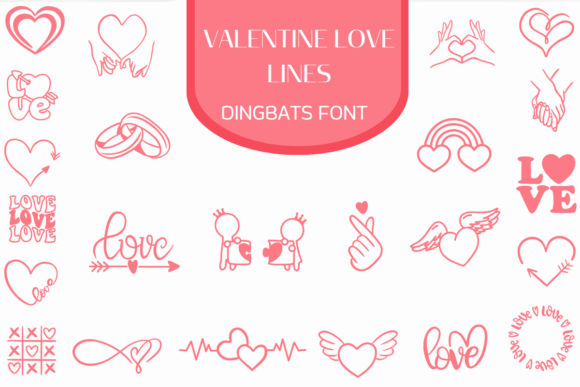 Valentine Love Lines Dingbats Font for Consistent Branding