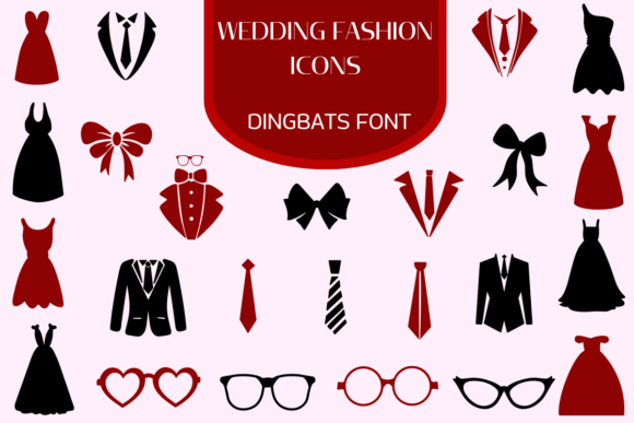 Wedding Fashion Icons Font for Business